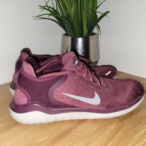 Womens Nike Free Run 2018 Burgandy Size 10
